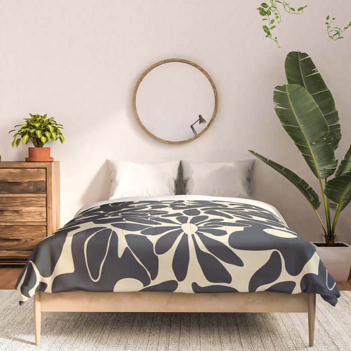 Abstract vintage flower art pattern Comforter Gallery Image 3