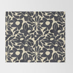 Abstract vintage flower art pattern Throw Blanket Gallery Image 2