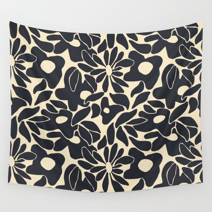 Abstract vintage flower art pattern Wall Tapestry Gallery Image 4