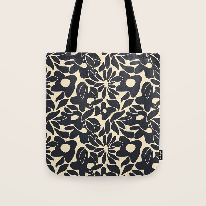 Abstract vintage flower art pattern Tote Bag Gallery Image 1