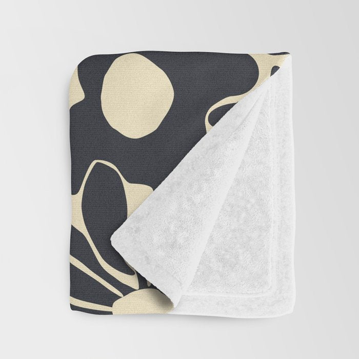 Abstract vintage flower art pattern Throw Blanket Gallery Image 3