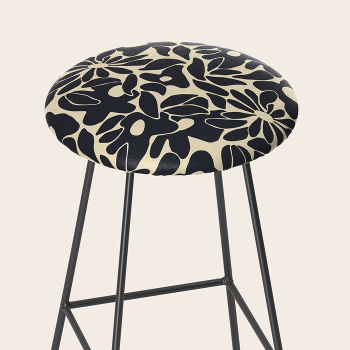 Abstract vintage flower art pattern Stool Gallery Image 2