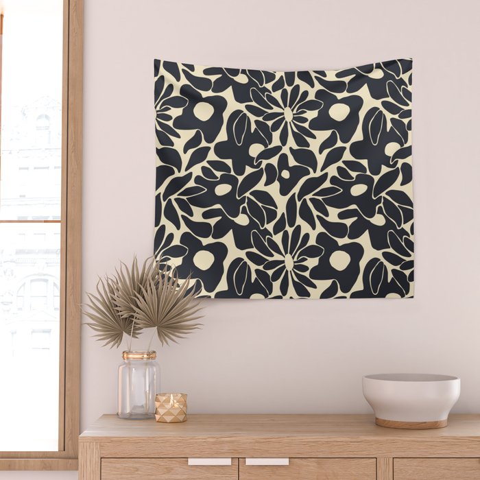 Abstract vintage flower art pattern Wall Tapestry Gallery Image 2
