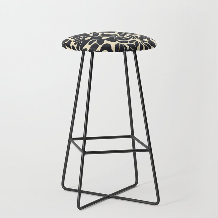 Abstract vintage flower art pattern Stool Gallery Image 1