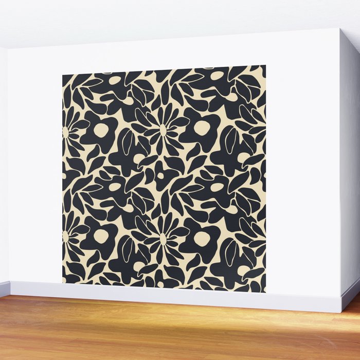 Abstract vintage flower art pattern Wall Mural Gallery Image 2