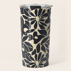 Abstract vintage flower art pattern Travel Mug Gallery Image 1