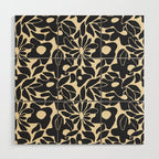 Abstract vintage flower art pattern Wood Wall Art Gallery Image 1
