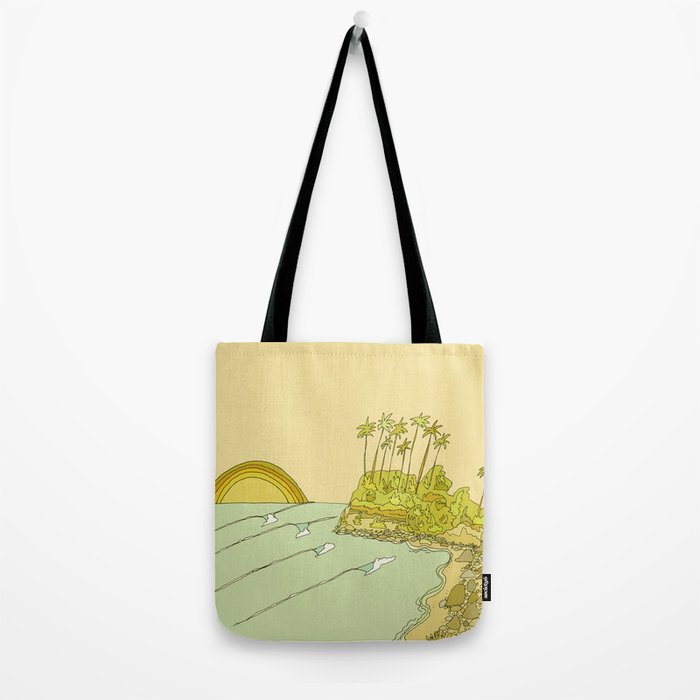 california surf view swamis // retro surf art by surfy birdy Tote Bag Gallery Image 2