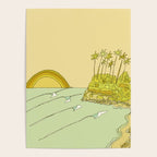 california surf view swamis // retro surf art by surfy birdy Poster Gallery Image 4