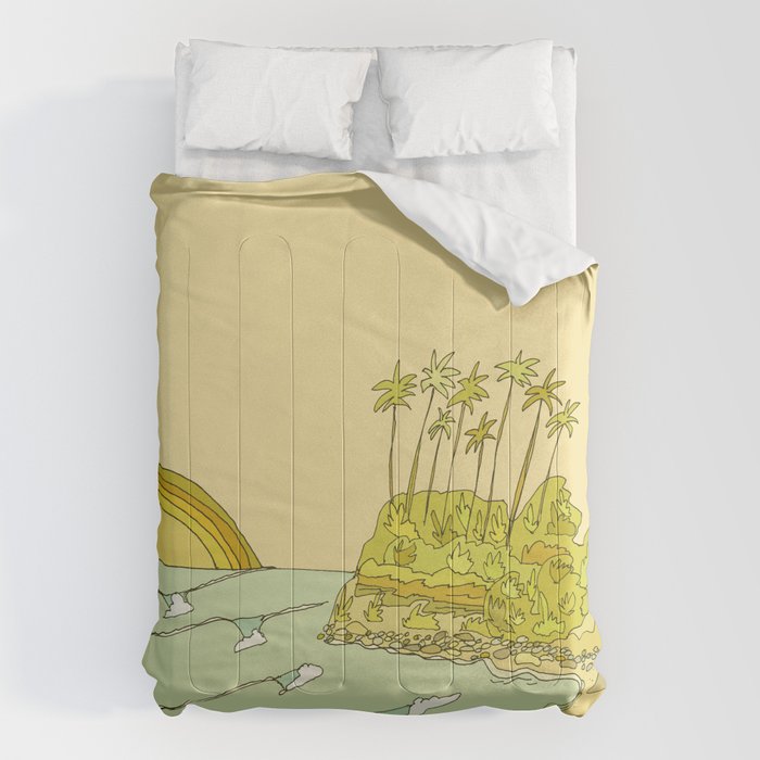 california surf view swamis // retro surf art by surfy birdy Comforter Gallery Image 6