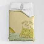 california surf view swamis // retro surf art by surfy birdy Comforter Gallery Image 6