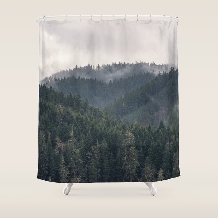 Pacific Northwest Forest - Nature Photography Shower Curtain Gallery Image 1
