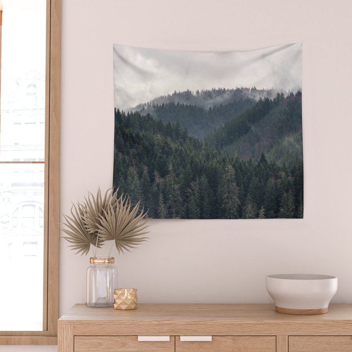 Pacific Northwest Forest - Nature Photography Wall Tapestry Gallery Image 2