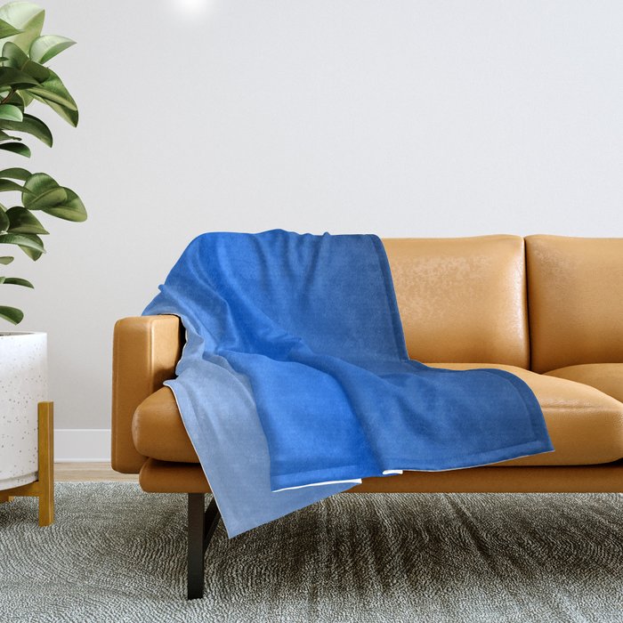 Cobalt Blue Ombre Throw Blanket Gallery Image 1