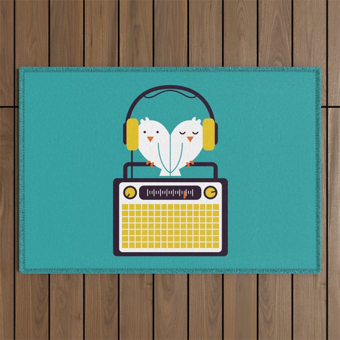 Radio Mode Love Outdoor Rug Gallery Image 1