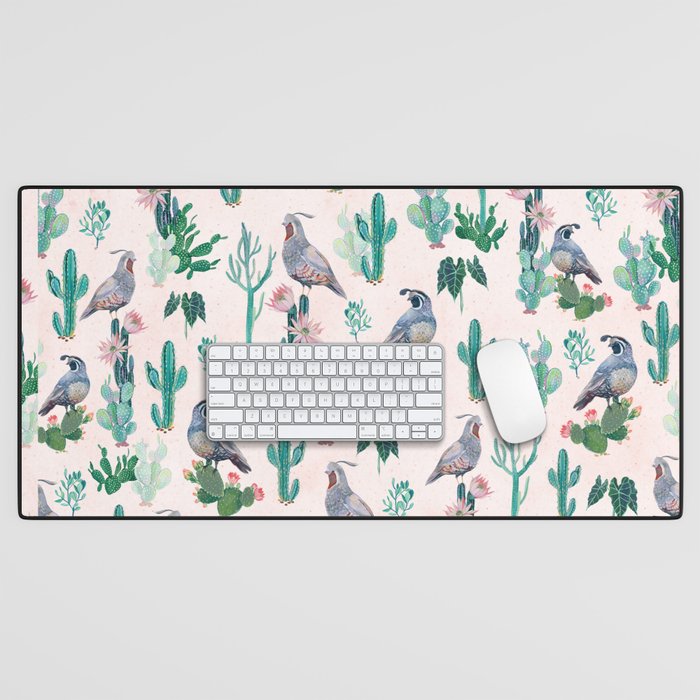 Cactus Quail  Desk Mat Gallery Image 1