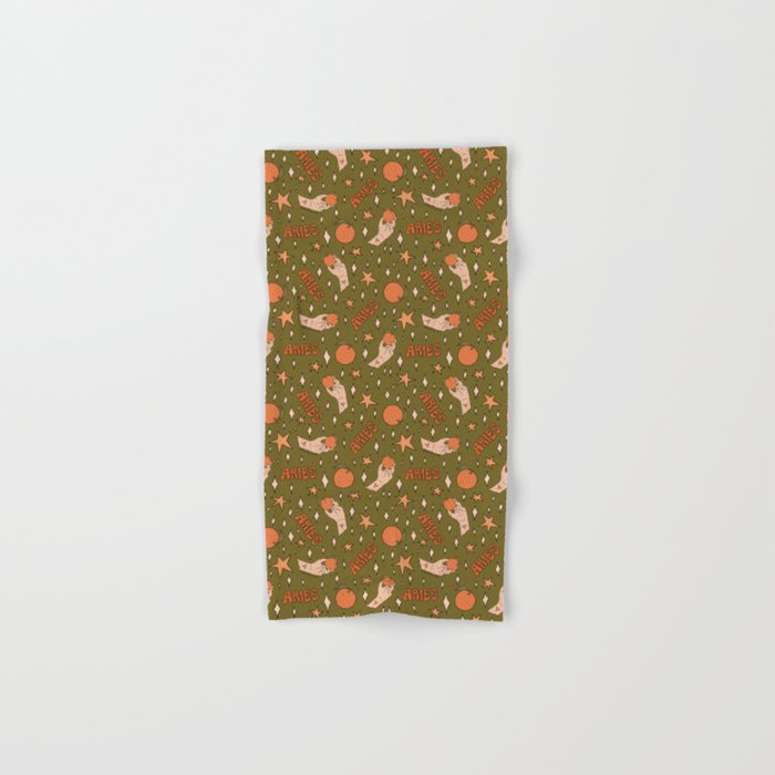 Aries Orange Print Bath Towel Gallery Image 1