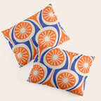 Mid Century Modern Atomic Drops Retro Pattern Bright Blue Orange Beige Pillow Sham Gallery Image 3
