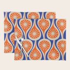 Mid Century Modern Atomic Drops Retro Pattern Bright Blue Orange Beige Placemat Gallery Image 1