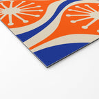 Mid Century Modern Atomic Drops Retro Pattern Bright Blue Orange Beige Welcome Mat Gallery Image 2