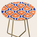 Mid Century Modern Atomic Drops Retro Pattern Bright Blue Orange Beige Side Table Gallery Image 2