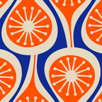 Mid Century Modern Atomic Drops Retro Pattern Bright Blue Orange Beige Coffee Mug Gallery Image 2