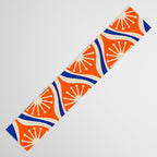 Mid Century Modern Atomic Drops Retro Pattern Bright Blue Orange Beige Table Runner Gallery Image 3