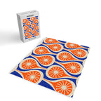 Mid Century Modern Atomic Drops Retro Pattern Bright Blue Orange Beige Jigsaw Puzzle Gallery Image 2