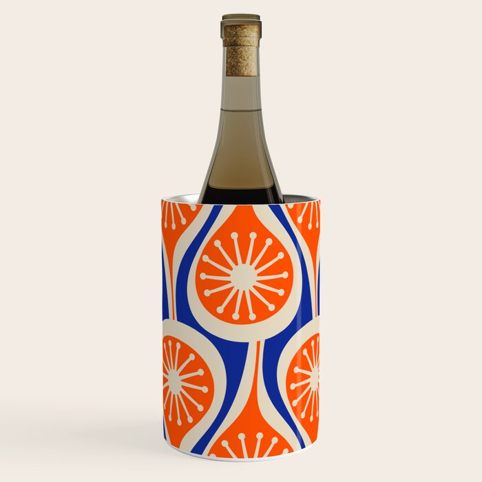 Mid Century Modern Atomic Drops Retro Pattern Bright Blue Orange Beige Wine Chiller Gallery Image 3