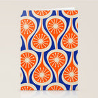 Mid Century Modern Atomic Drops Retro Pattern Bright Blue Orange Beige Stationery Card Gallery Image 2