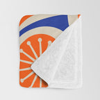 Mid Century Modern Atomic Drops Retro Pattern Bright Blue Orange Beige Throw Blanket Gallery Image 3