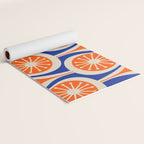 Mid Century Modern Atomic Drops Retro Pattern Bright Blue Orange Beige Yoga Mat Gallery Image 2