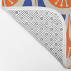 Mid Century Modern Atomic Drops Retro Pattern Bright Blue Orange Beige Bath Mat Gallery Image 2