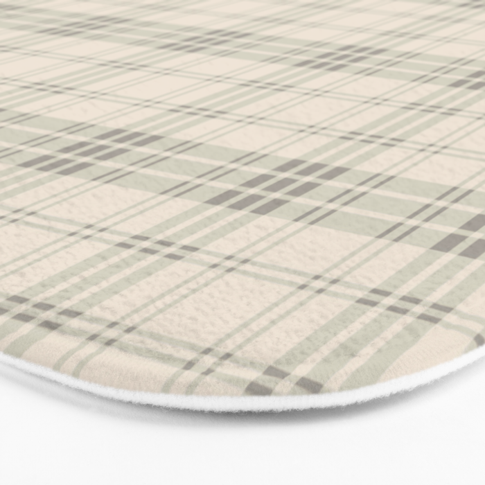 Cream Plaid  Bath Mat Gallery Image 3