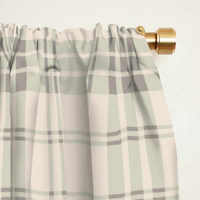 Cream Plaid  Window Curtain Gallery Image 2