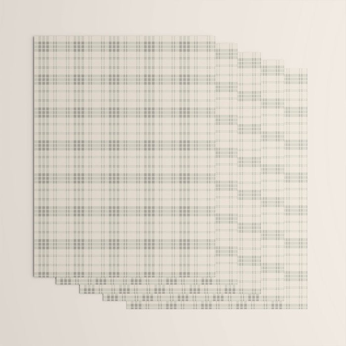 Cream Plaid  Wrapping Paper Gallery Image 3