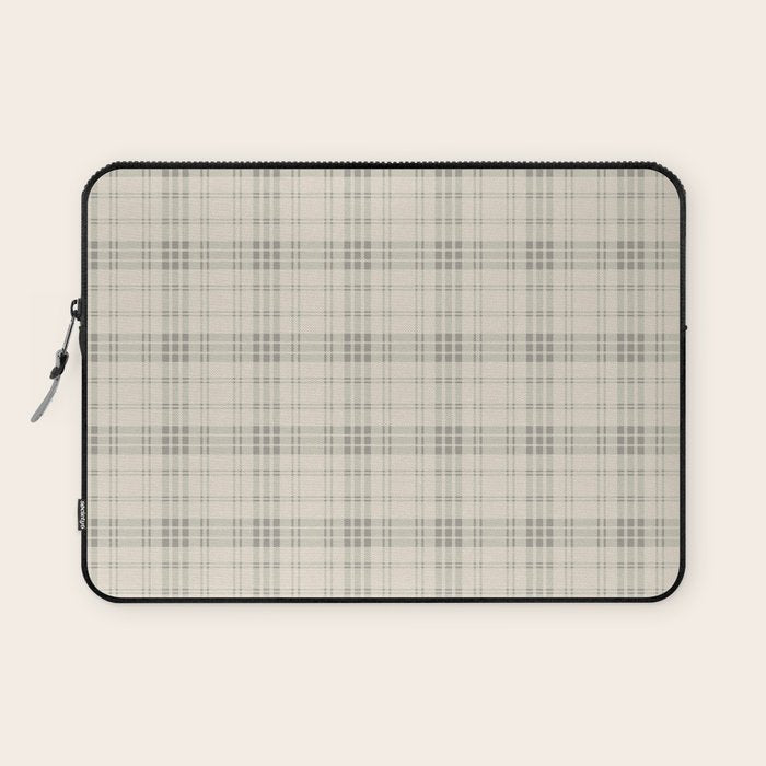 Cream Plaid  Laptop Sleeve Gallery Image 1