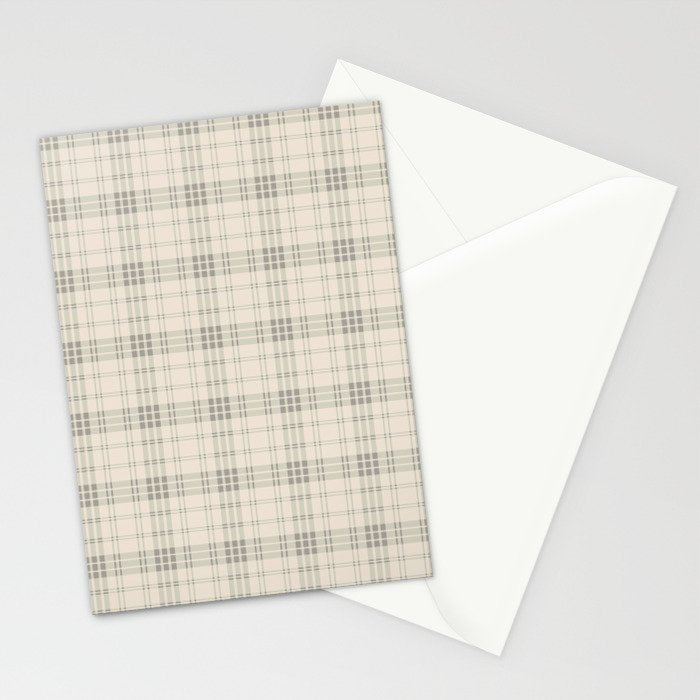 Cream Plaid  Stationery Card Gallery Image 2