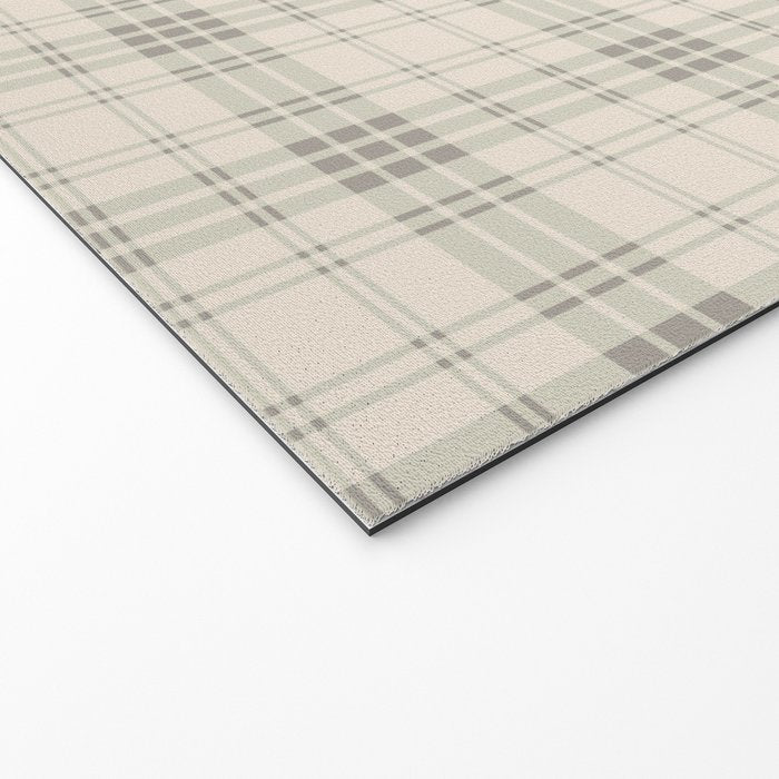 Cream Plaid  Welcome Mat Gallery Image 2