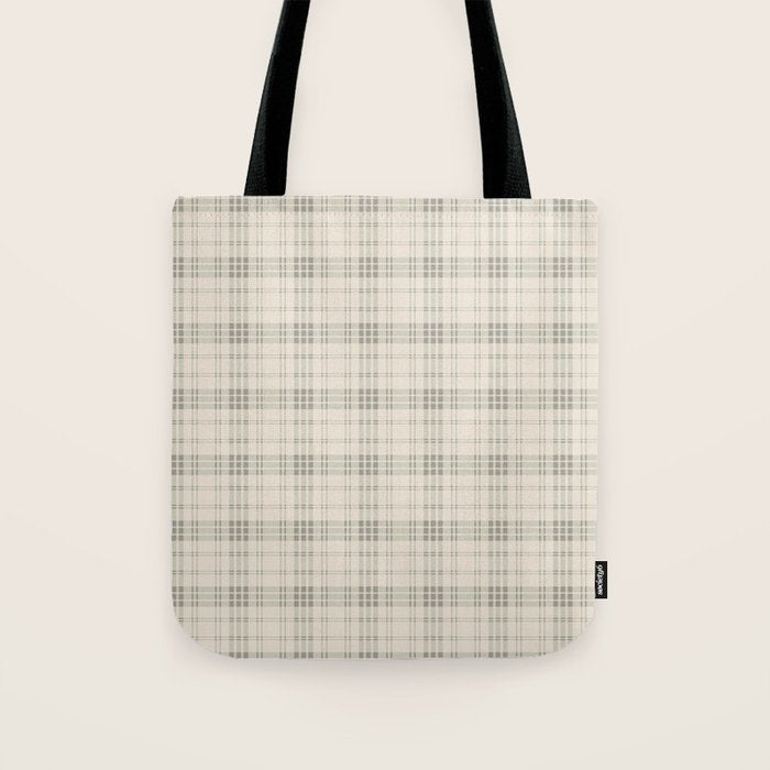 Cream Plaid  Tote Bag Gallery Image 1
