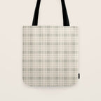Cream Plaid  Tote Bag Gallery Image 1