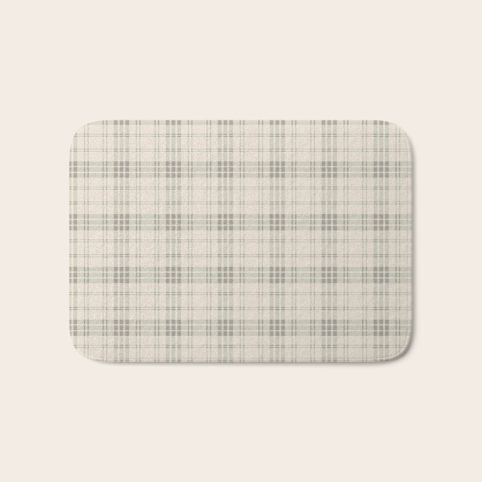 Cream Plaid  Bath Mat Gallery Image 1