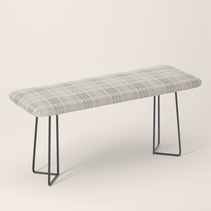 Cream Plaid  Bench Gallery Image 1