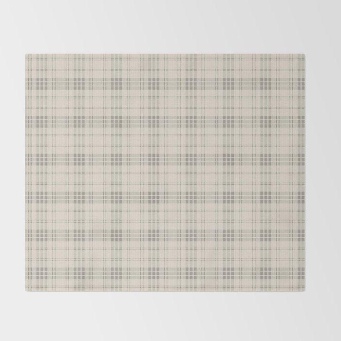 Cream Plaid  Throw Blanket Gallery Image 2