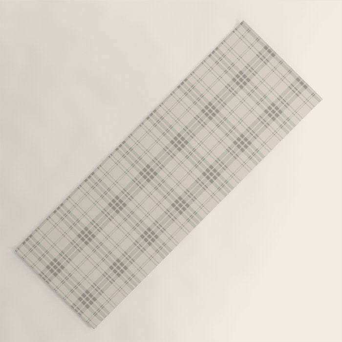 Cream Plaid  Yoga Mat Gallery Image 1