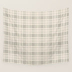 Cream Plaid  Wall Tapestry Gallery Image 4