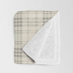 Cream Plaid  Throw Blanket Gallery Image 3
