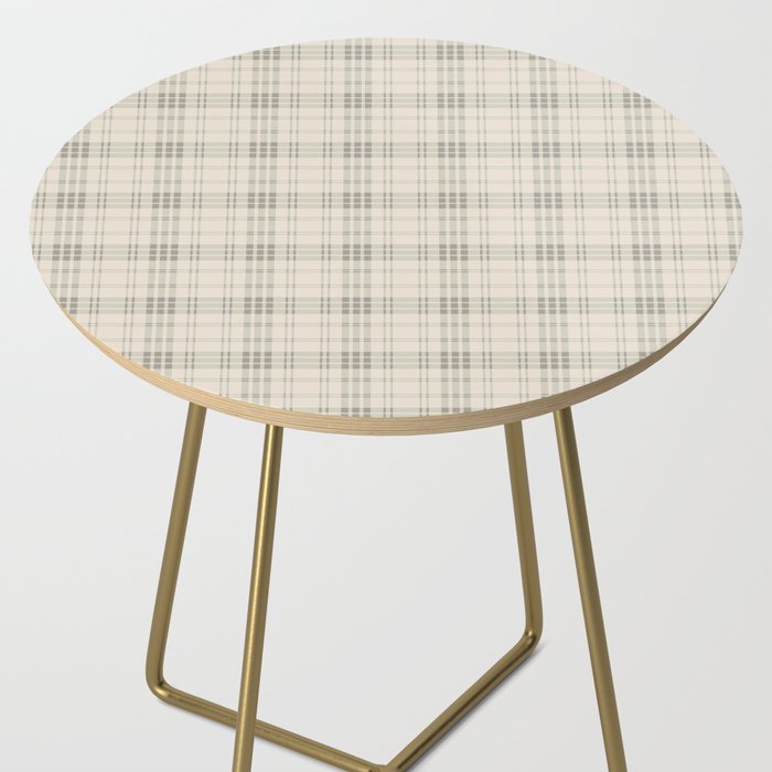 Cream Plaid  Side Table Gallery Image 2