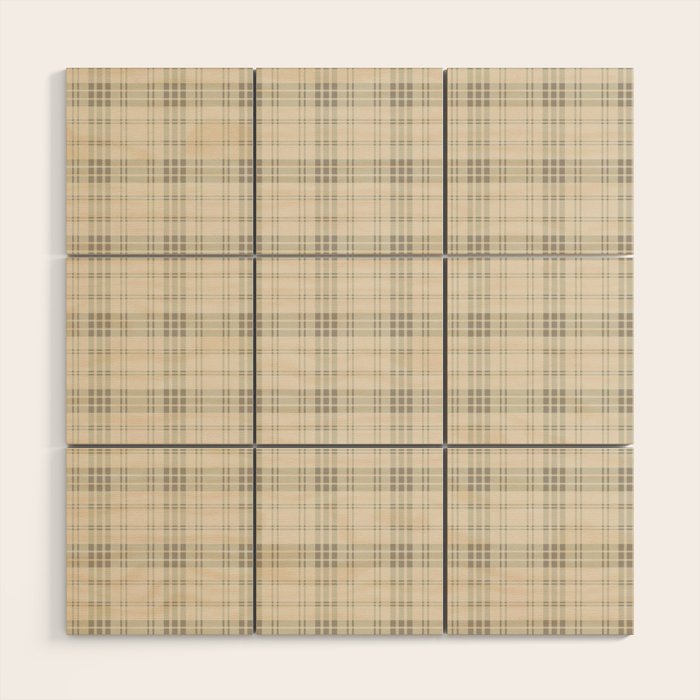 Cream Plaid  Wood Wall Art Gallery Image 1