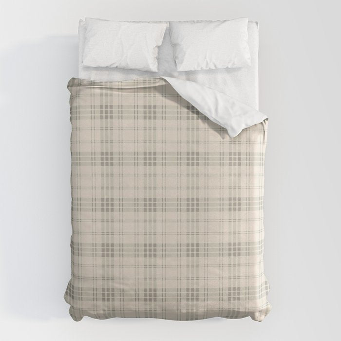 Cream Plaid  Duvet Cover Gallery Image 6